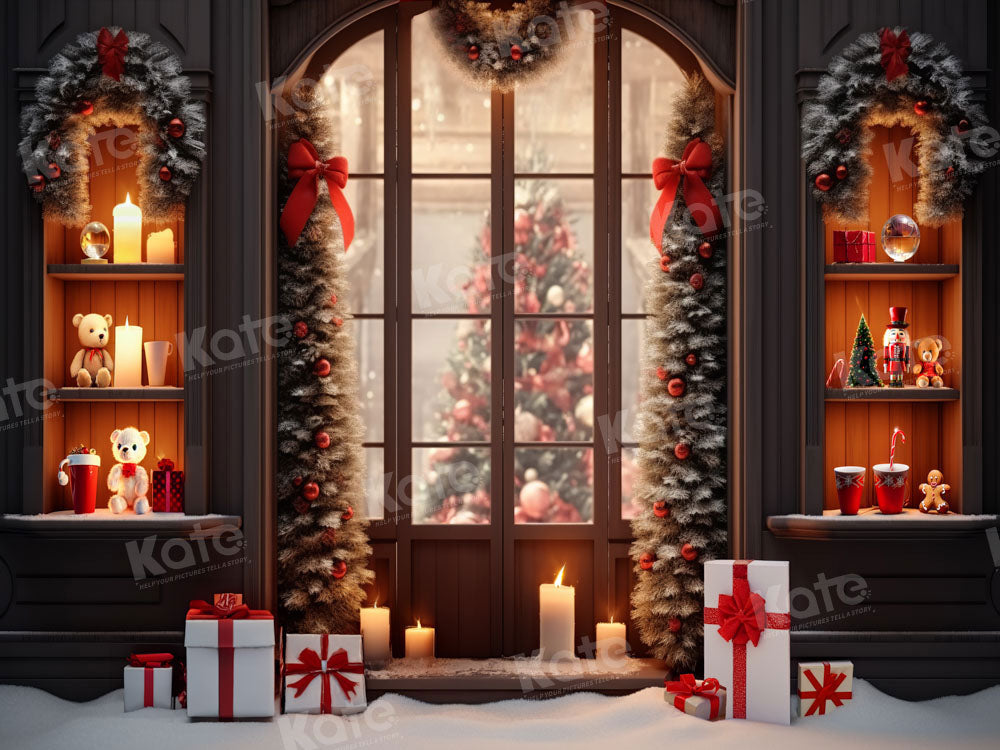 Kate Christmas Store Window Gifts Tree Backdrop Designed by Emetselch