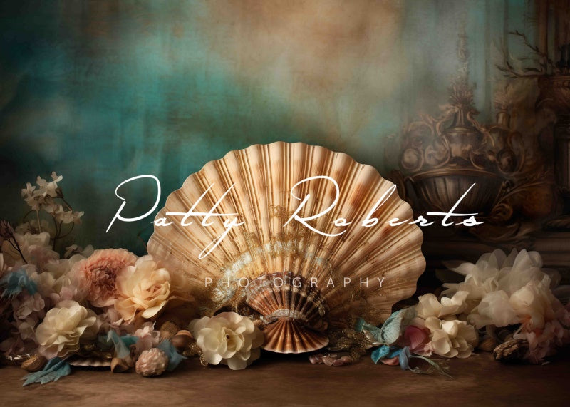 Kate Summer Giant Seashell and Flowers Backdrop Designed by Patty Robert