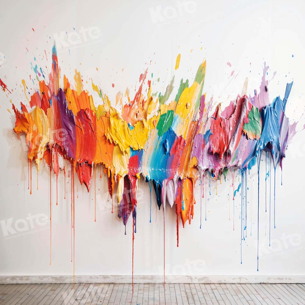 Kate Back to School Colorful Painting Art Backdrop Designed by Chain Photography
