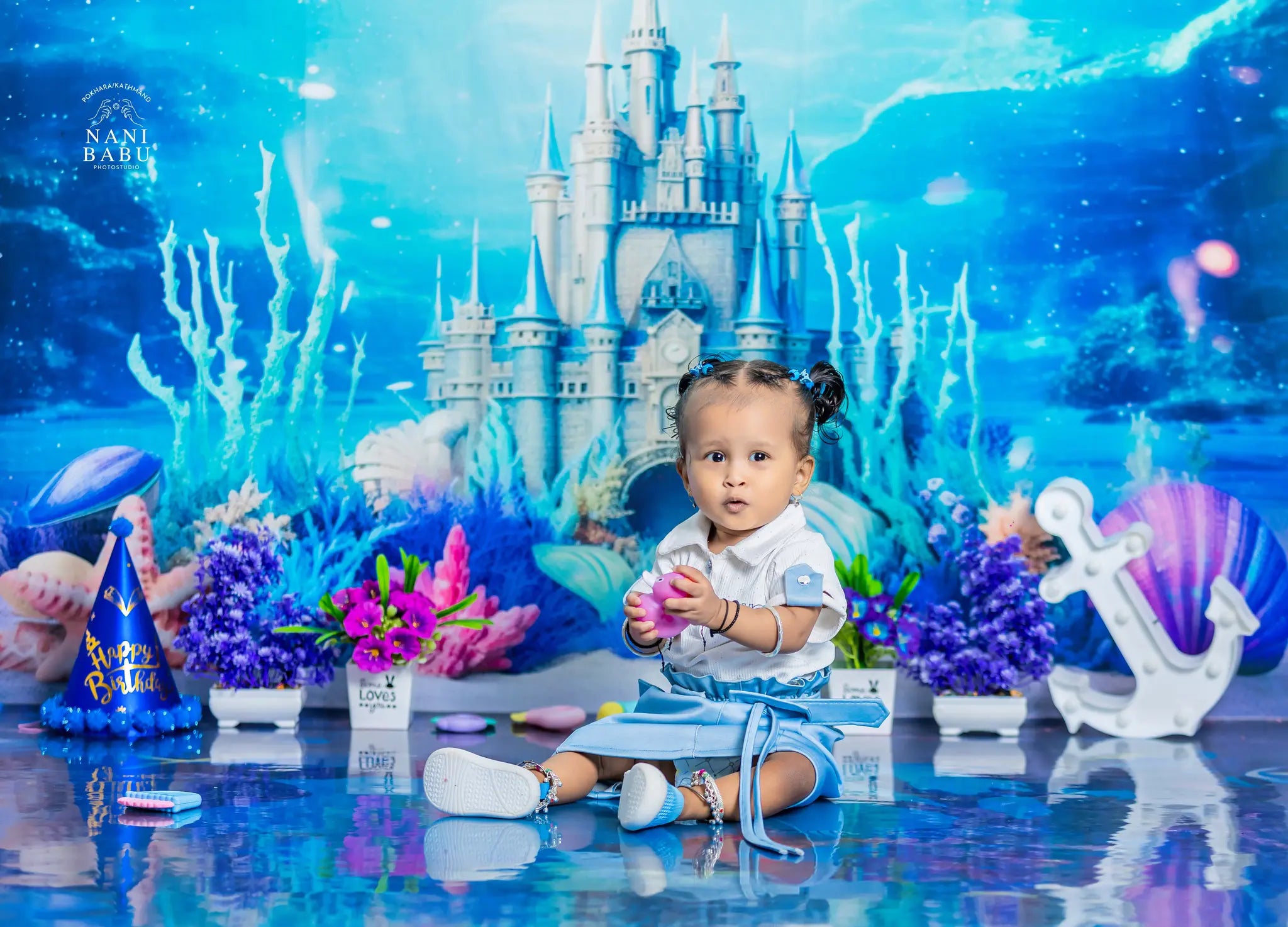 Kate Summer Underwater World Castle Shell Backdrop Designed by Chain Photography