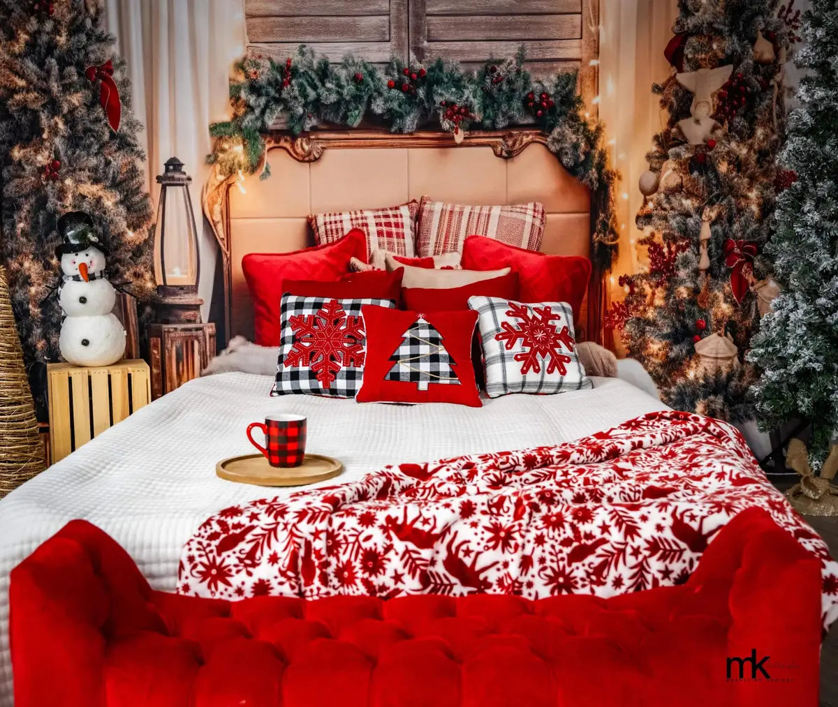 Cabecera navideña árbol boudoir de fondo para fotografía