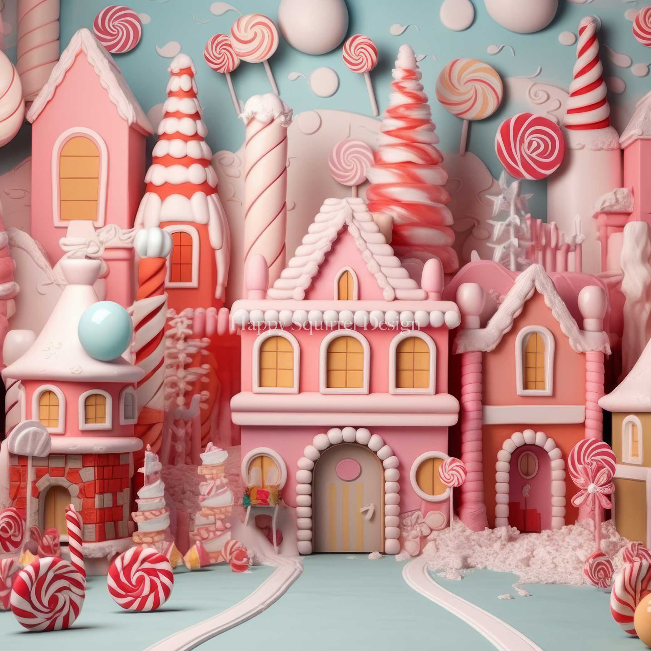 Kate Pink Candy Land Backdrop Designed by Happy Squirrel Design