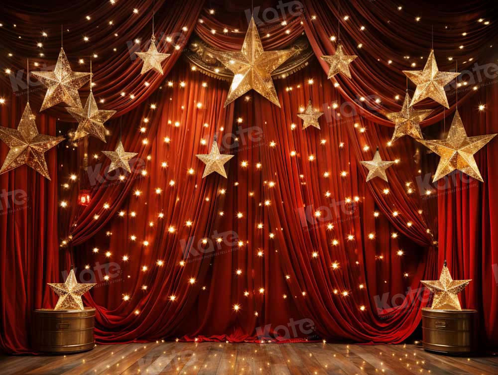 Escenario Estrella Dorada en el Fondo Rojo Diseñado por Chain Photography