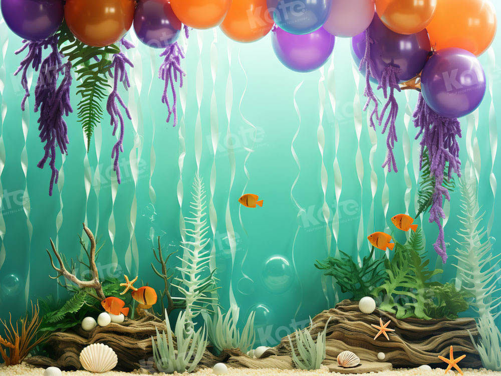 Summer Green Mermaid Underwater Balloon Backdrop progettato da Emetselch