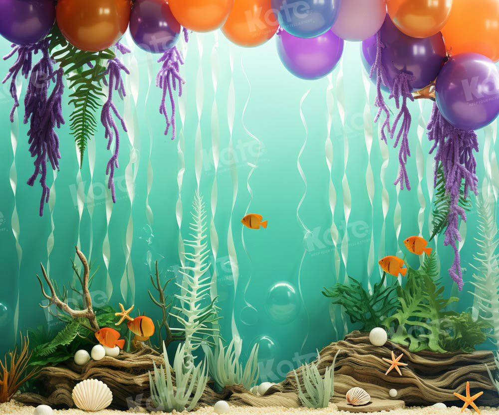 Summer Green Mermaid Underwater Balloon Backdrop progettato da Emetselch