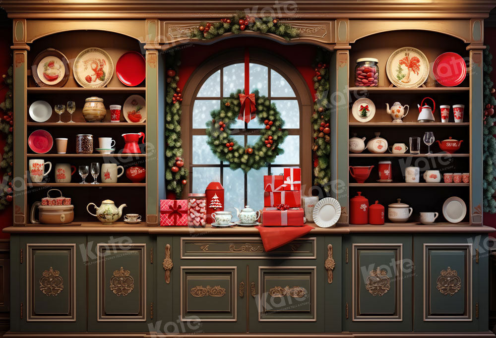 Kate Christmas Vintage Cupboard Kitchen Backdrop Designed by Emetselch