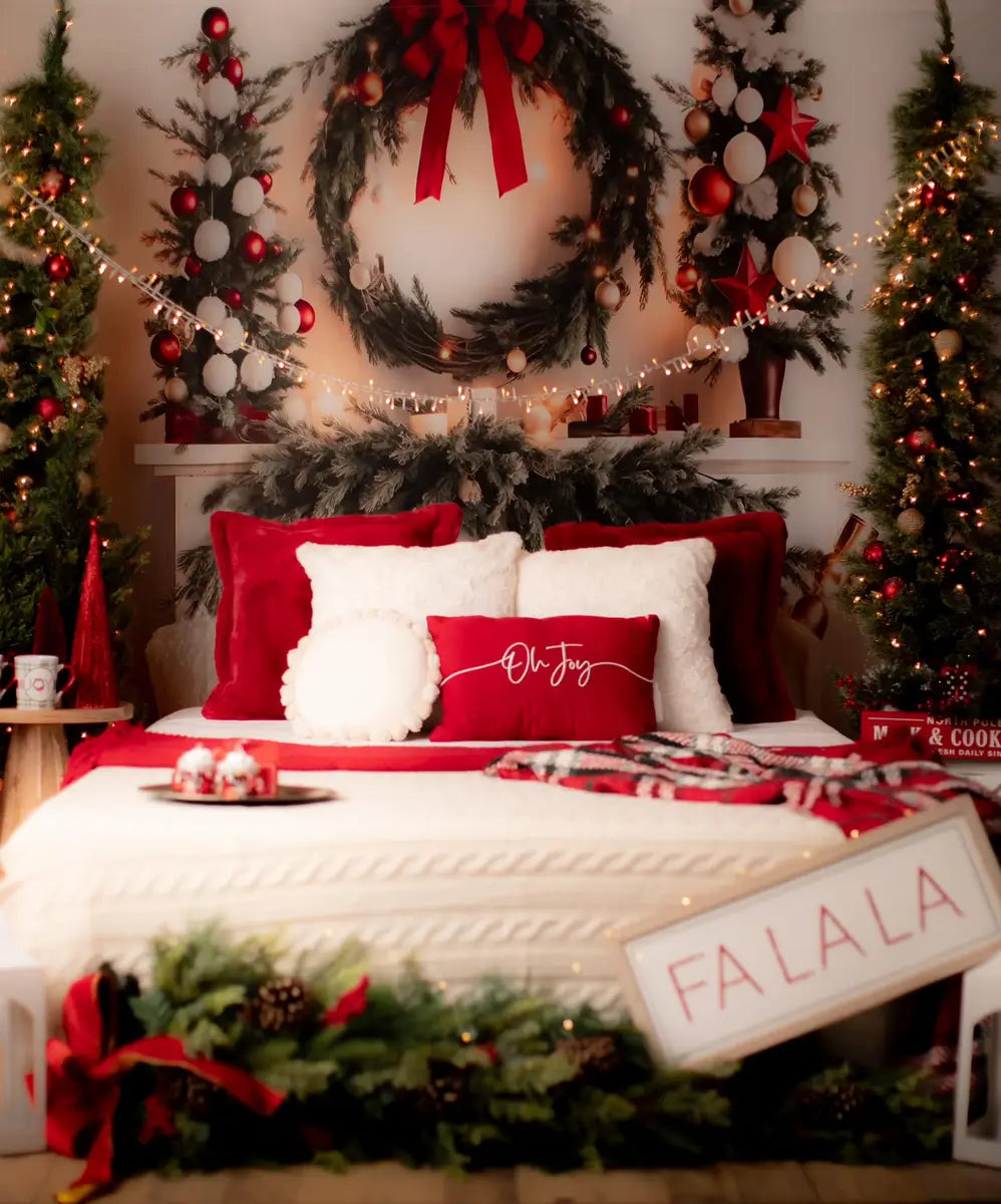 Warm Christmas Hoofdbord Boomachtergrond voor Fotografie