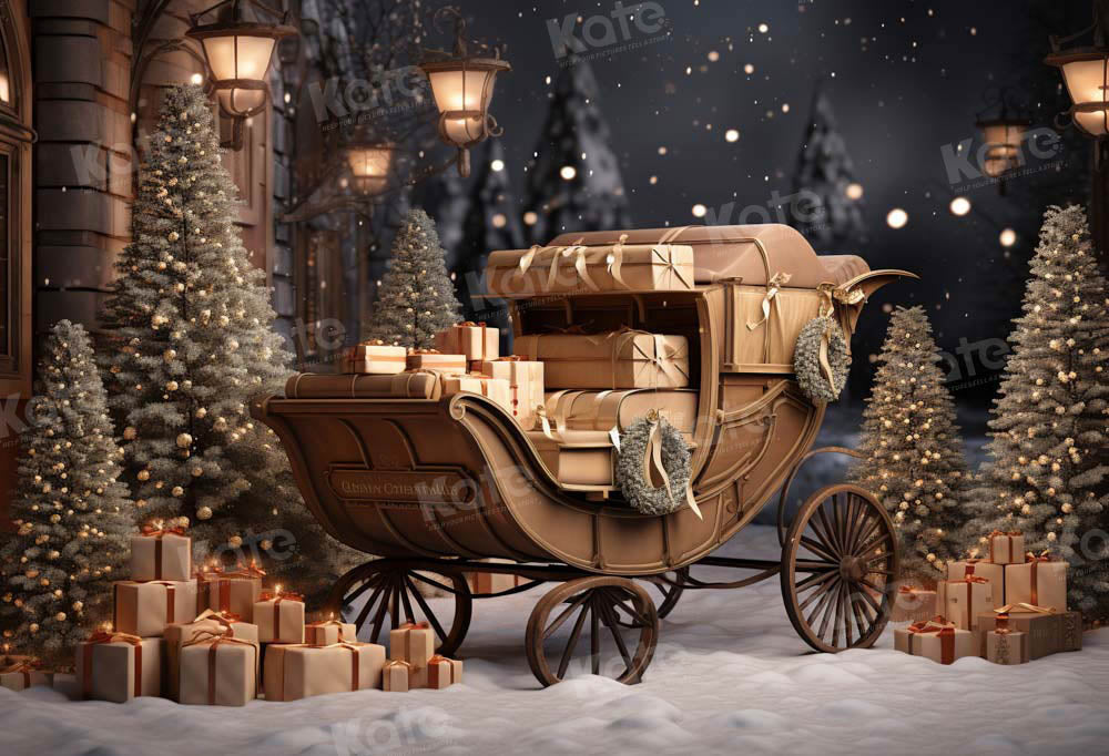 Kerstcadeaus in de auto Buitenachtergrond Ontworpen door Emetselch