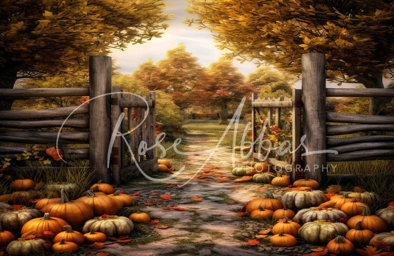 Kate Autumn Gate Pumpkin Patch Path Road Backdrop Designed By Rose Abbas