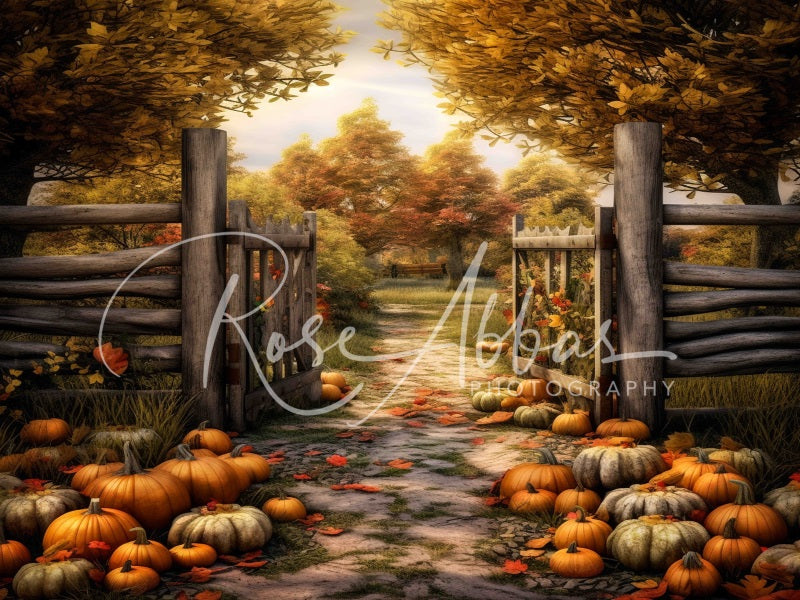 Kate Autumn Gate Pumpkin Patch Path Road Backdrop Designed By Rose Abbas