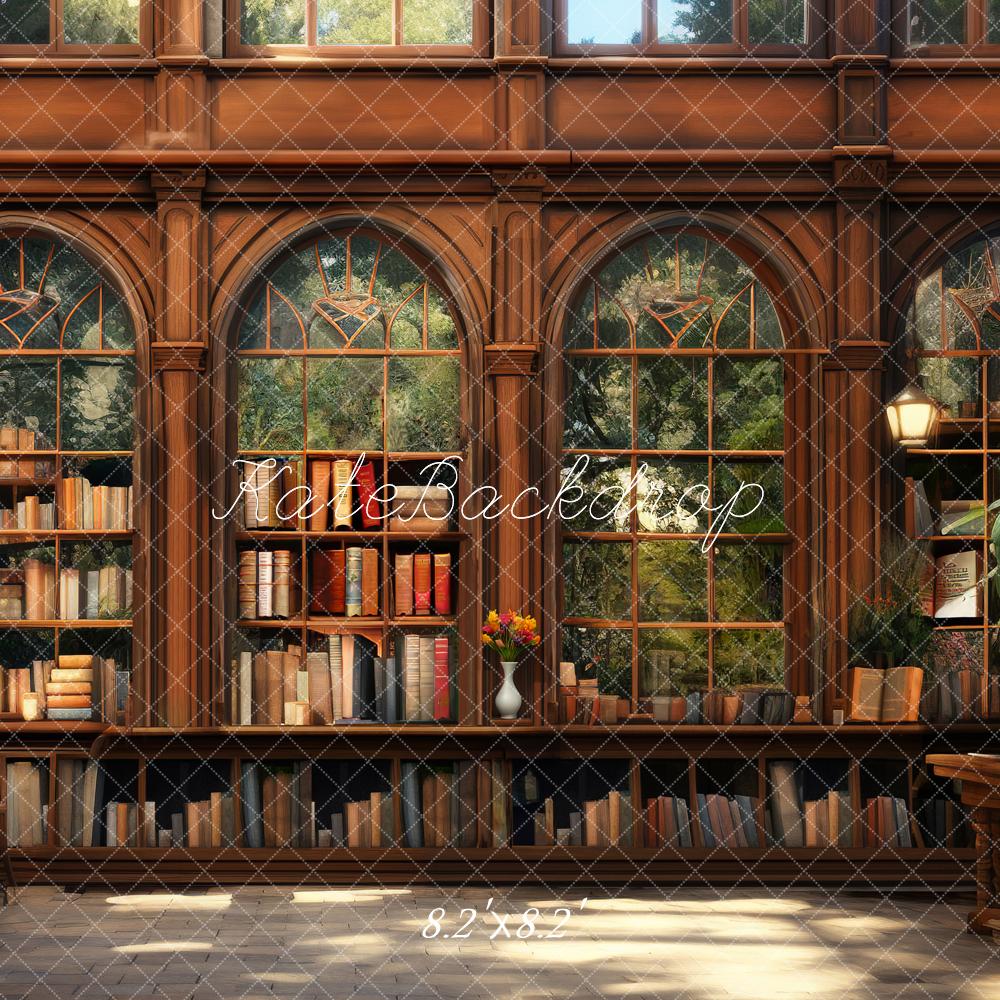 Terug naar School Boeken Bibliotheek Raamachtergrond Ontworpen door Chain Photography