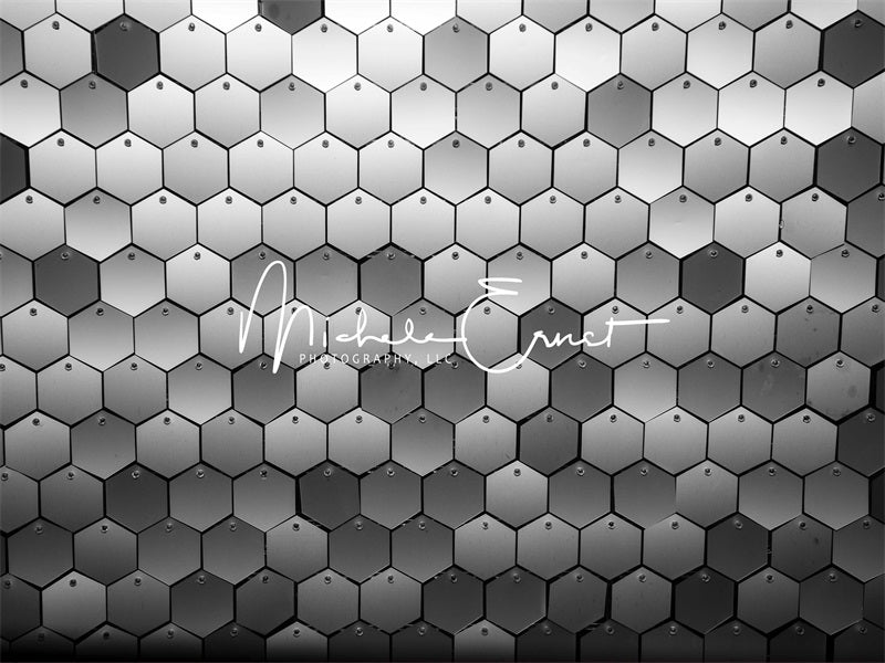 Zilveren Zeshoek Achtergrond Ontworpen Door Michele Ernst Fotografie