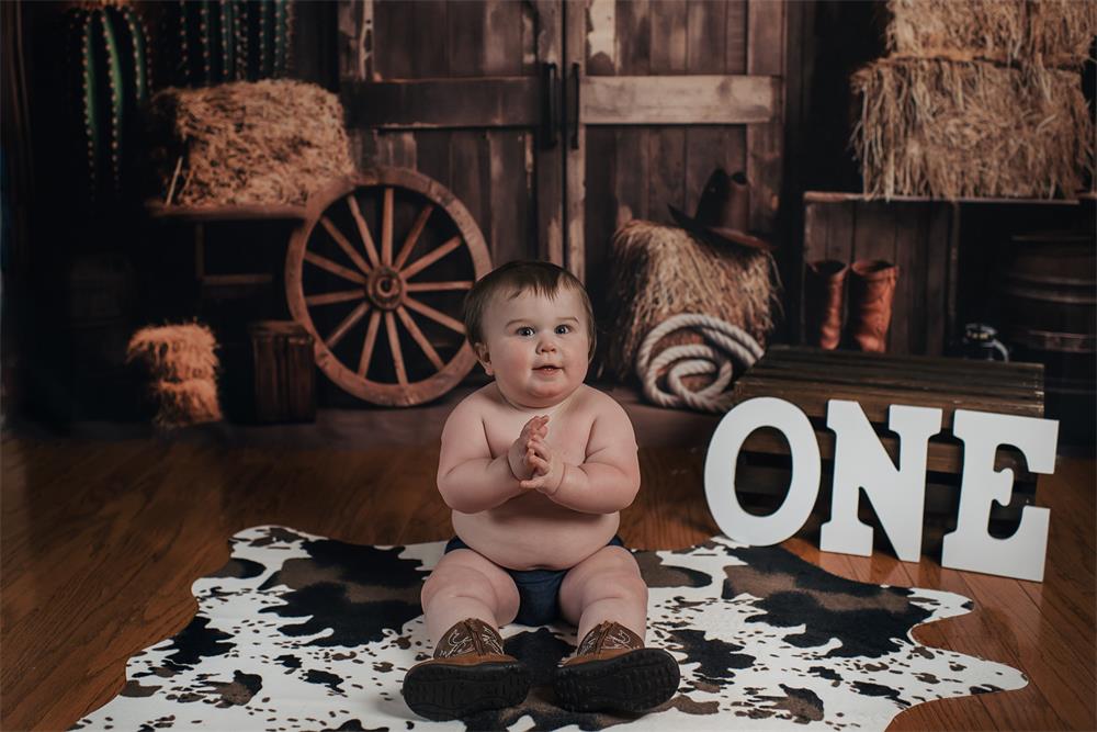 Kate Autumn Fall Wildwest Cow Backdrop for Photography