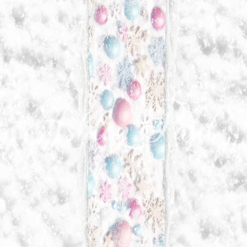 Winter Kerst Sneeuw Fantasie Roze Sneeuwvlok Pad Vloer Foto Achtergrond Ontworpen door Ashley Paul