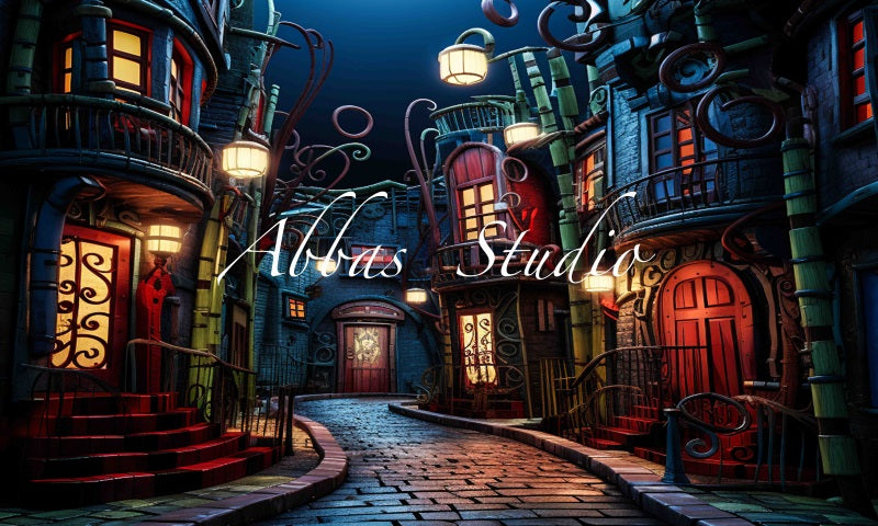 Kate Christmas Night City Street Backdrop Designed by Abbas Studio