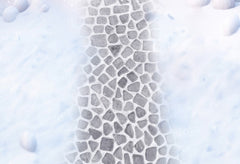 Kate Snowy Cobblestone Path Floor Printed Backdrop for Photography