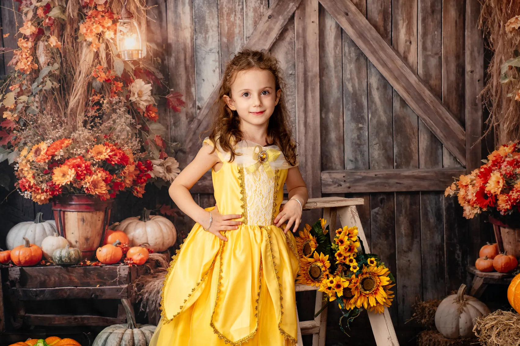 Autunno Foglie Retro Sfondo di Fienile Progettato da Emetselch