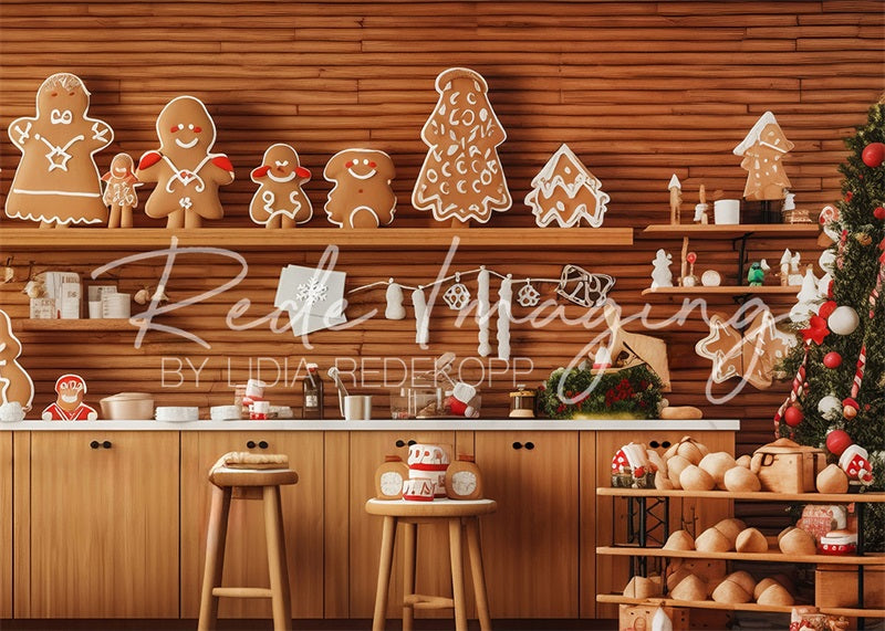 Kate Christmas Kitchen Gingerbread Cookies Backdrop Designed by Lidia Redekopp