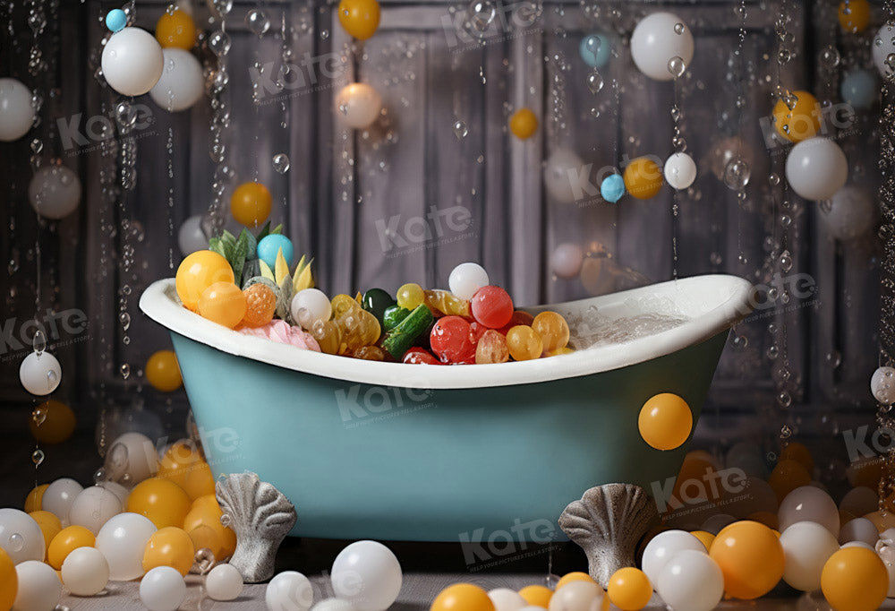 Kate Cake Smash Baby Blue Tub Balloon Backdrop for Photography