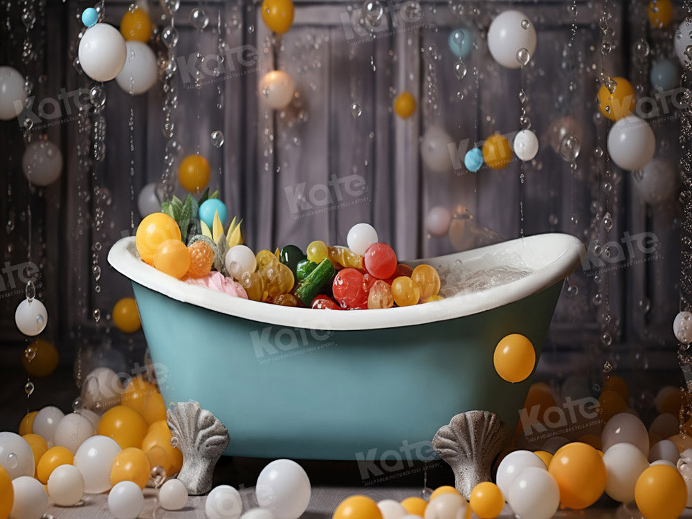 Kate Cake Smash Baby Blue Tub Balloon Backdrop for Photography