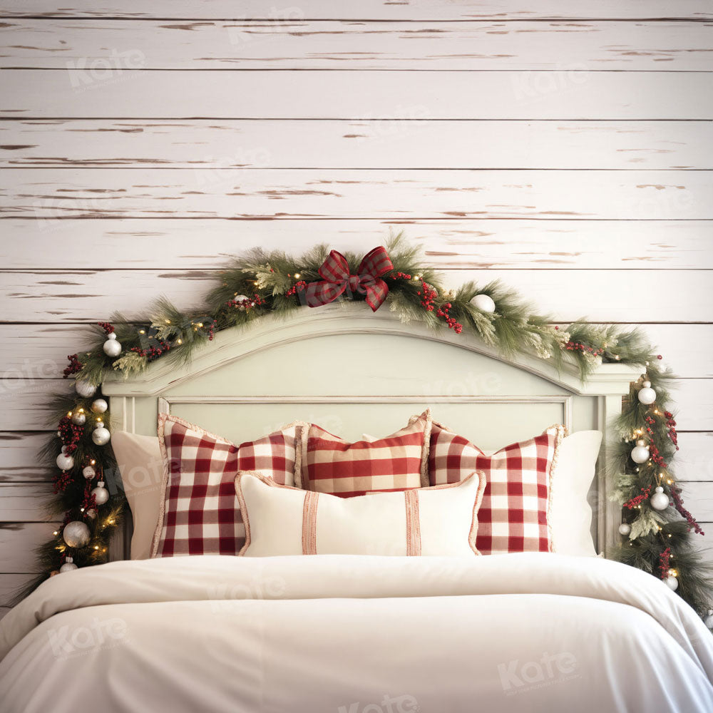 Kerst Wit Hoofdeinde Achtergrond voor Fotografie