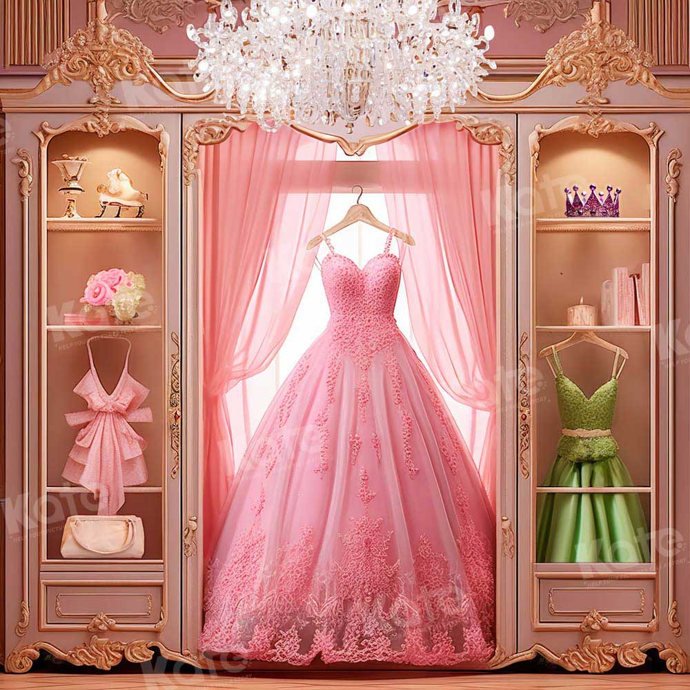 Kate Fantasy Doll Pink Dress Closet Backdrop Designed by Emetselch