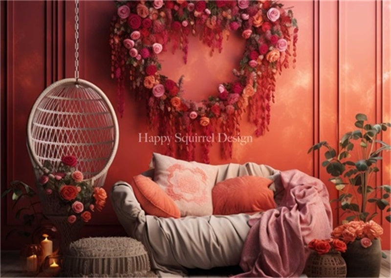 Kate Valentine'd Day Boho Love Backdrop Designed by Happy Squirrel Design