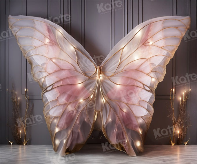 Kate Spring Valentine's Day Pink Butterfly Wing Wall Headboard Backdrop Designed by Emetselch