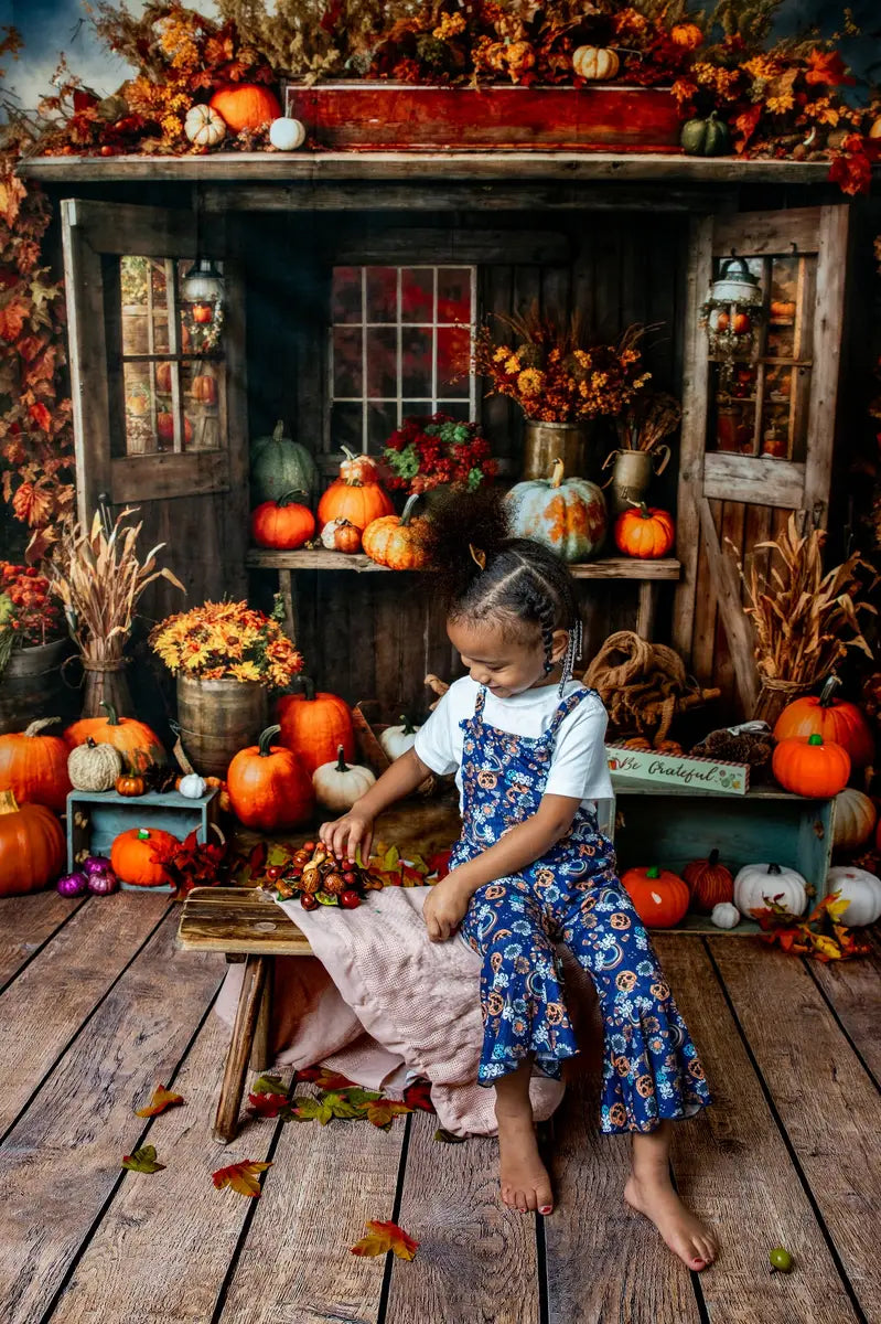 Kate Autumn/Fall Pumpkin Shop Backdrop Designed by Emetselch