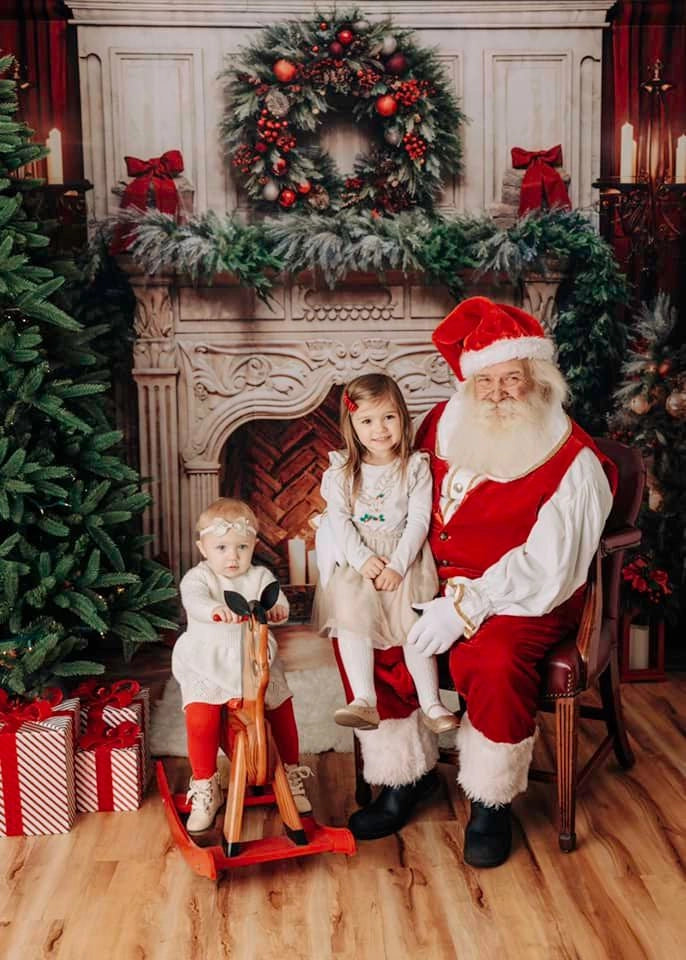 Kate Christmas Tree Fireplace Red Backdrop Designed by Emetselch