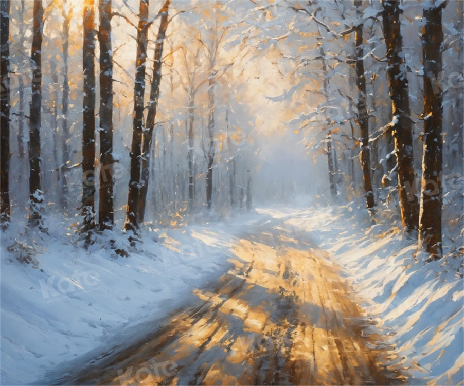 Winterse Sneeuw Achtergrond voor Fotografie