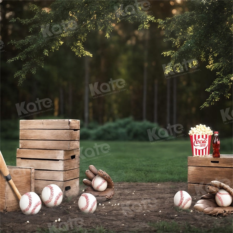 Kate Summer Grass Field Baseball Backdrop for Photography
