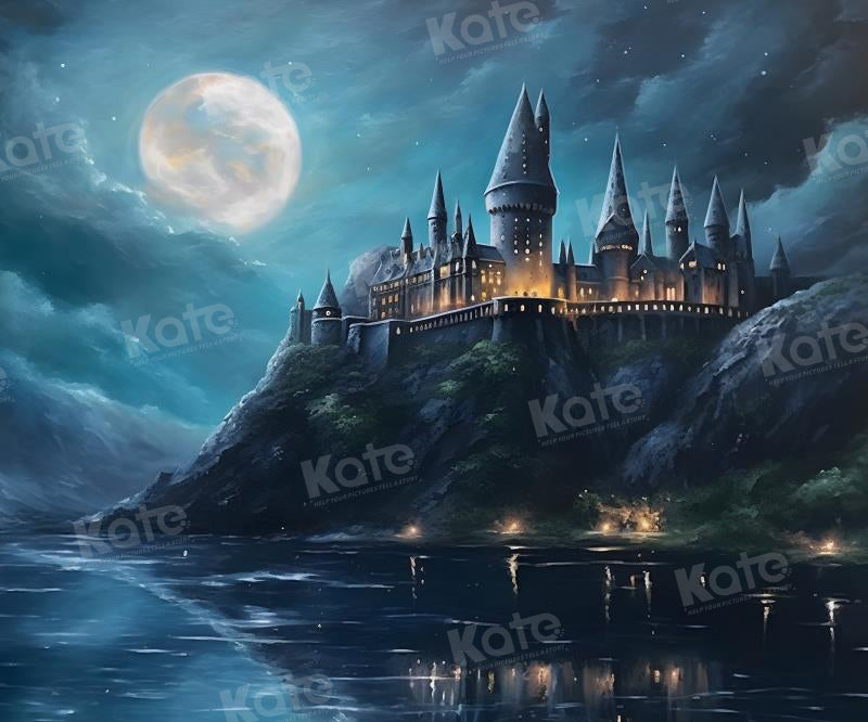 Kate Castle Night Moon Backdrop for Photography