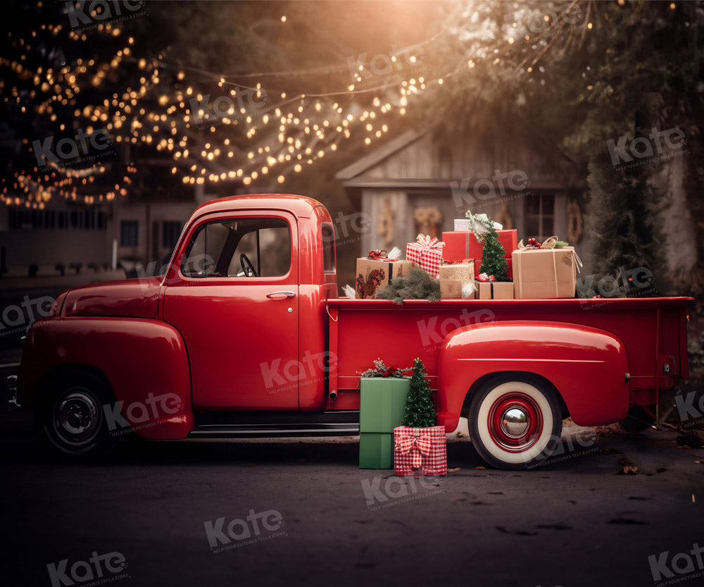 Kate Christmas Red Full Truck Backdrop for Photography