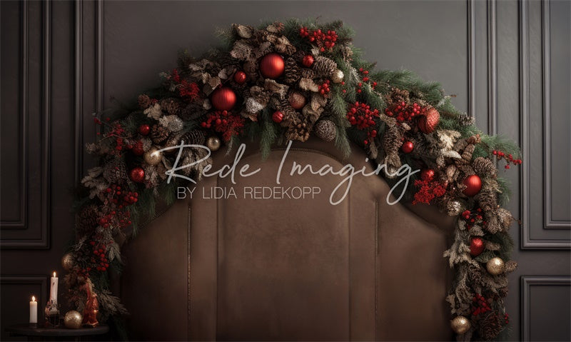Kate Pine Cone Christmas Headboard Backdrop Designed by Lidia Redekopp