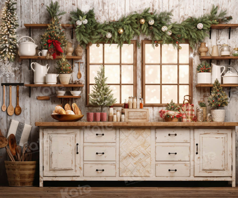 Fondo de cocina de Navidad en blanco diseñado por Emetselch