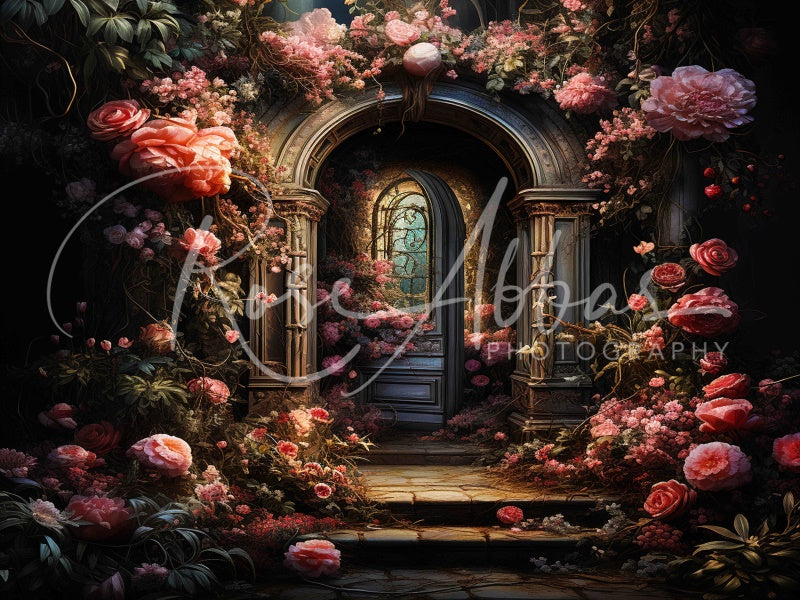 Kate Magical Garden Floral Door Backdrop Designed By Rose Abbas