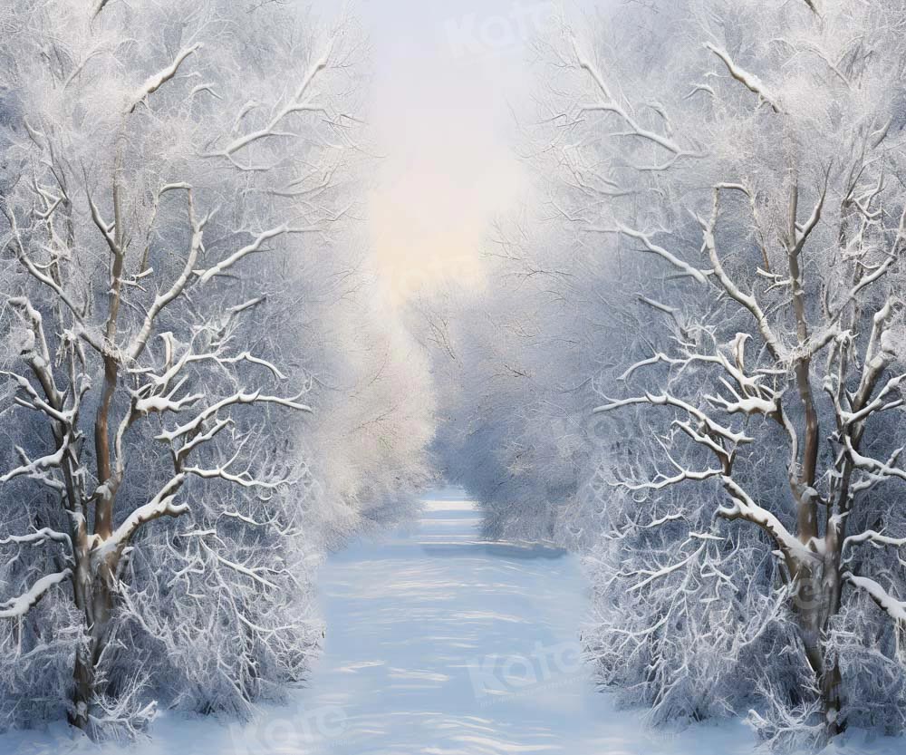 Kate Winter Frosted Tree Backdrop Designed by GQ