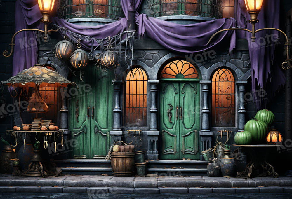 Halloween Green Door Street Pumpkin Backdrop Progettato da GQ