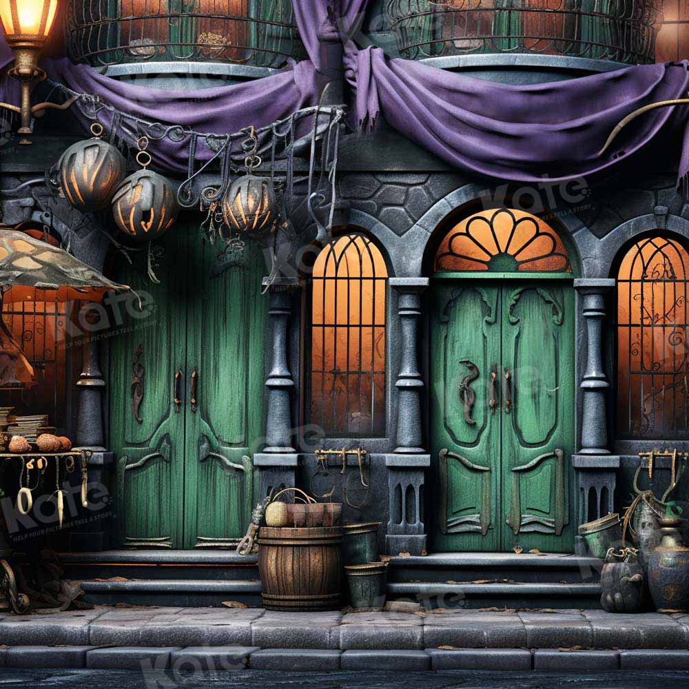 Halloween Green Door Street Pumpkin Backdrop Progettato da GQ