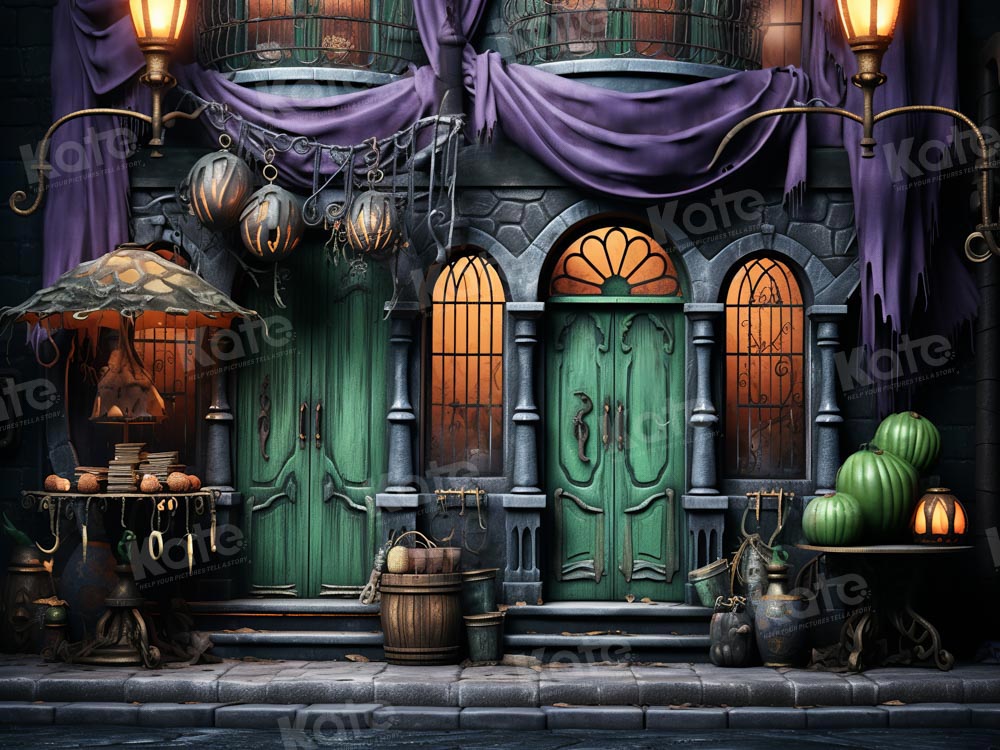 Halloween Green Door Street Pumpkin Backdrop Progettato da GQ