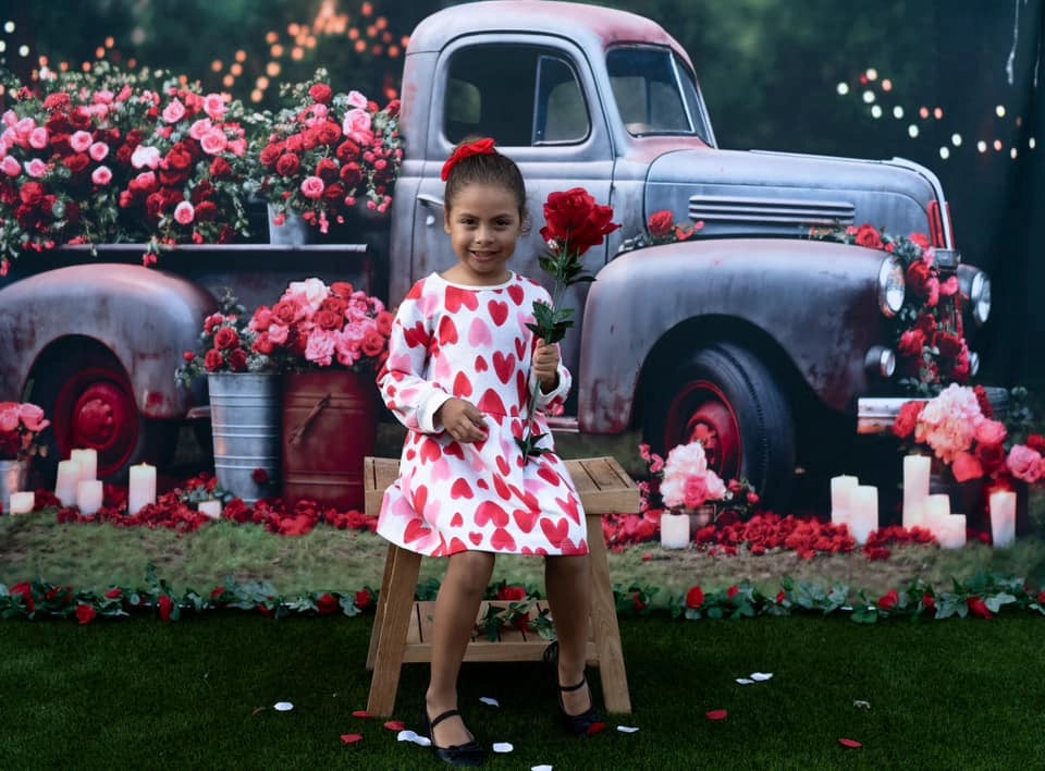 Kate Valentine's Day Rose Full Truck Backdrop for Photography