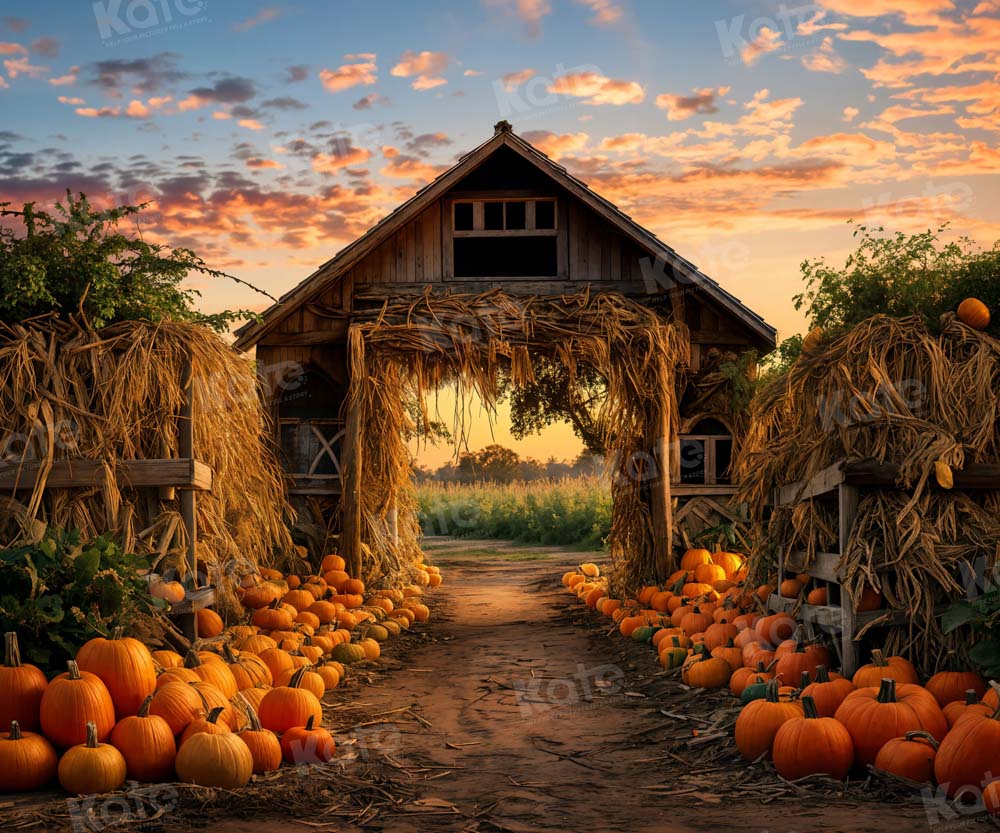 Kate Fall Pumpkin Farm Backdrop for Photography