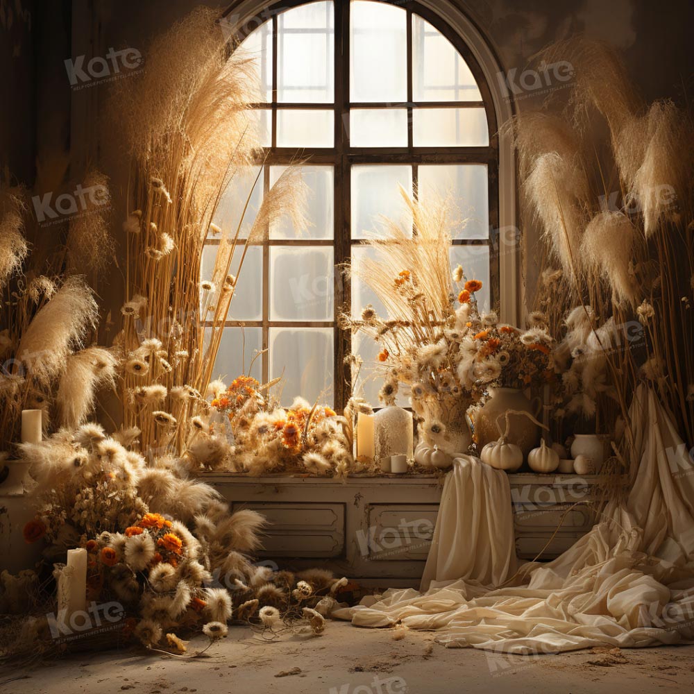 Kate Autumn/Fall Boho Room Window Backdrop for Photography