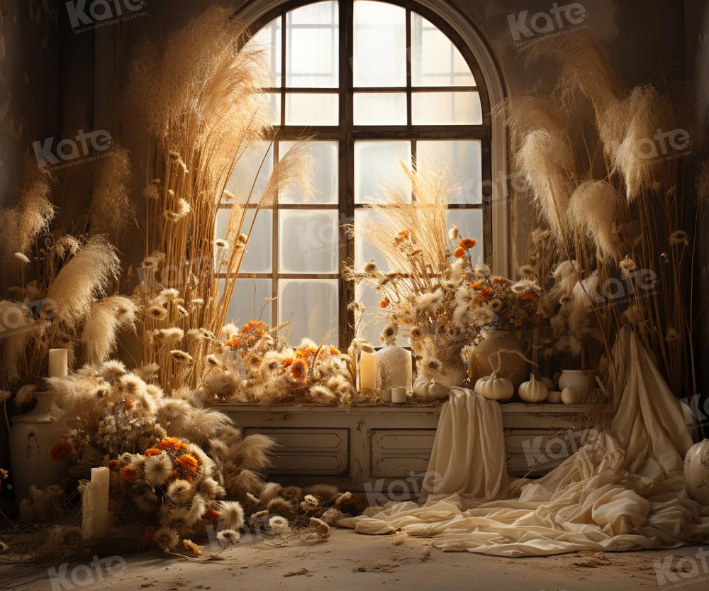 Kate Autumn/Fall Boho Room Window Backdrop for Photography