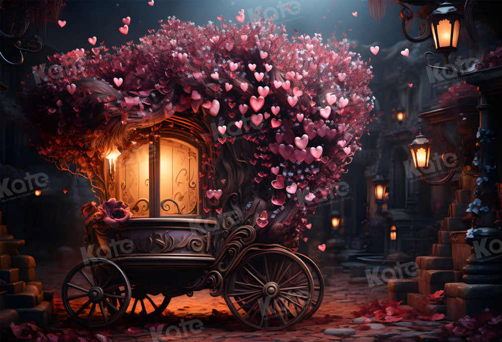 Kate Valentine's Day Love Car in Night Backdrop for Photography