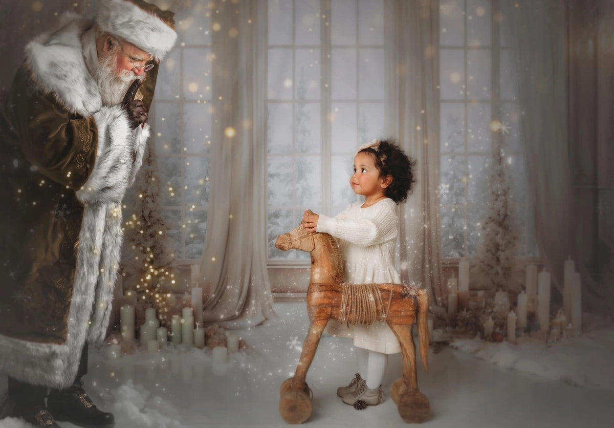 Kate Christmas White Window Backdrop+ White Floor Backdrop