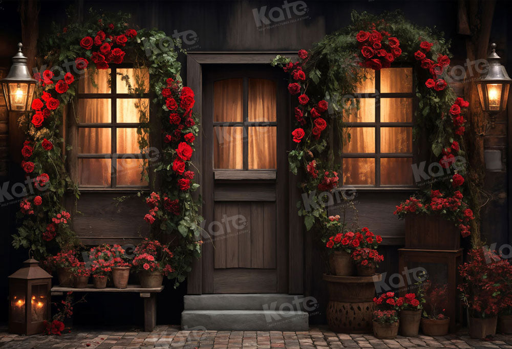 Kate Valentine's Day House with Rose Night Backdrop for Photography