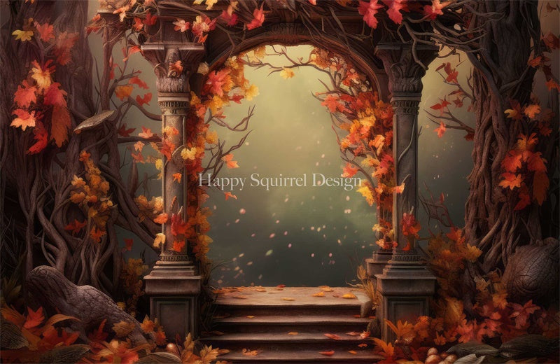 Gouden Herfst Esdoornbladboogachtergrond ontworpen door Happy Squirrel Design