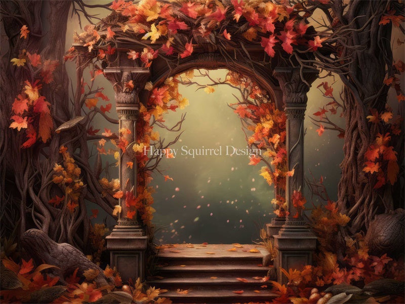 Gouden Herfst Esdoornbladboogachtergrond ontworpen door Happy Squirrel Design